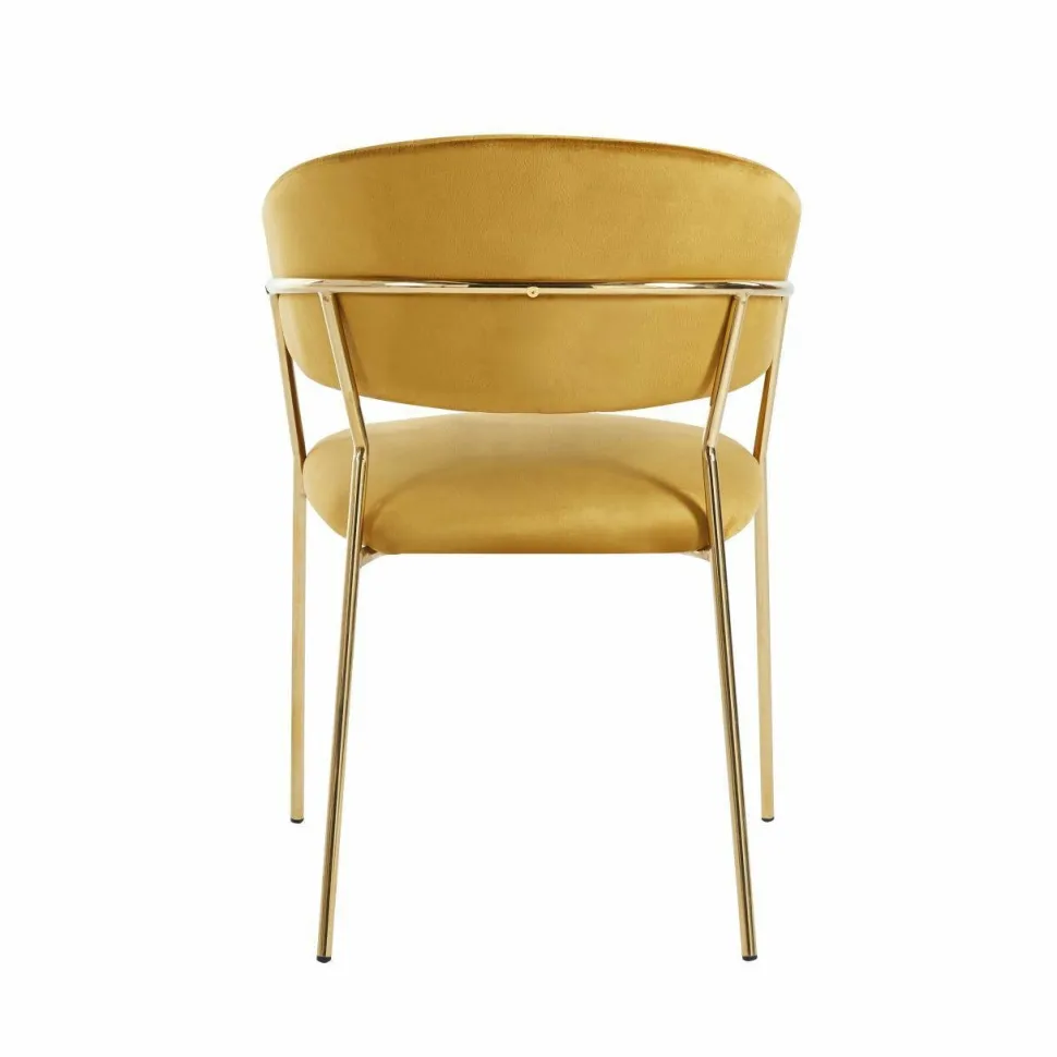 Krzesło Glamour velvet żółte/ złote nogi