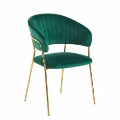 Krzesło Glamour velvet zielone/ złote