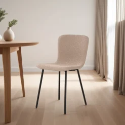 Krzesło Halden bouncle beżowe/ czarne