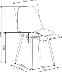Krzesło Hampshire szare/ dąb miodowy