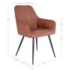 Krzesło Harbo brązowe vintage PU/ czarne