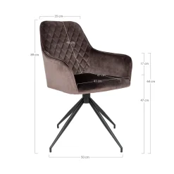 Krzesło Harbo obrotowe brązowe jasne  VIC/ czarne