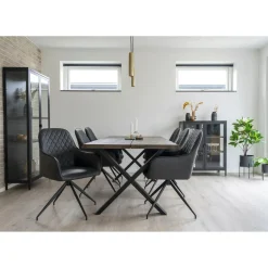 Krzesło Harbo obrotowe szare ciemne PU/  czarne