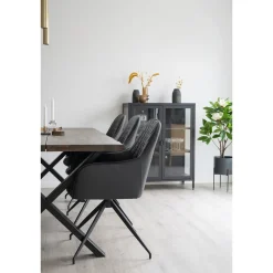 Krzesło Harbo obrotowe szare ciemne PU/  czarne