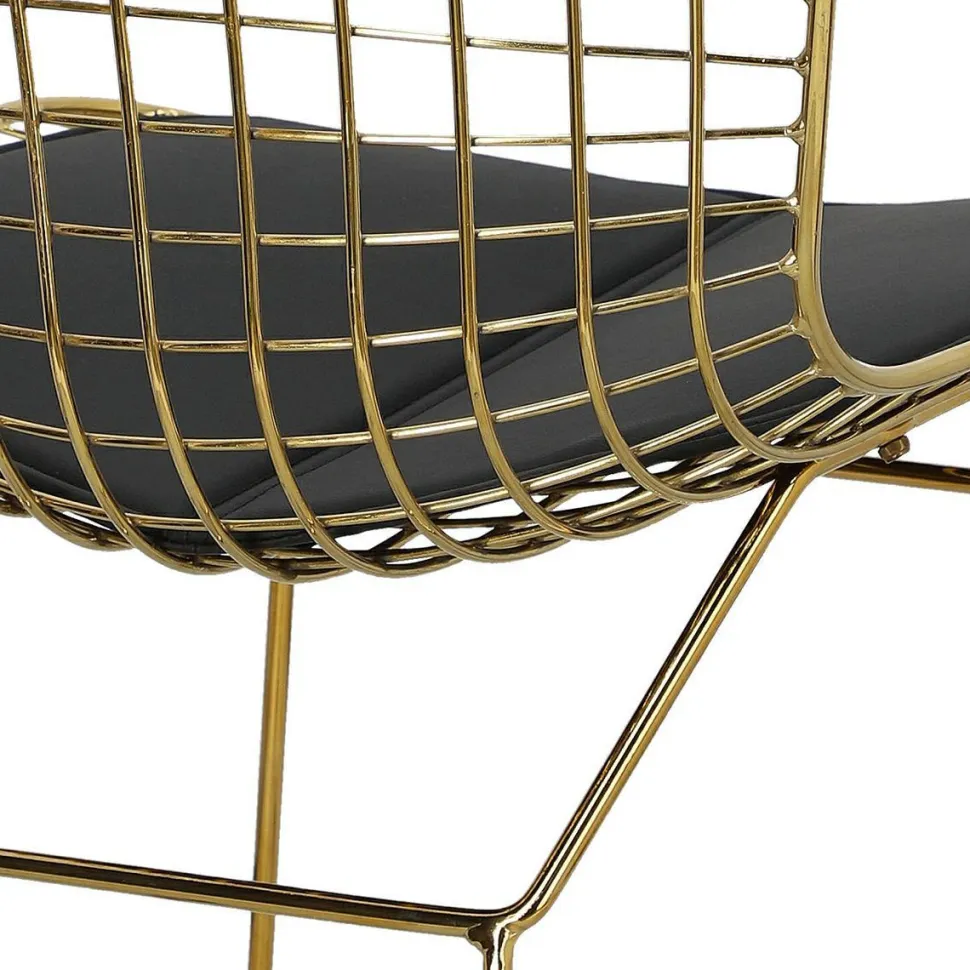 Krzesło Harry złote czarna poduszka