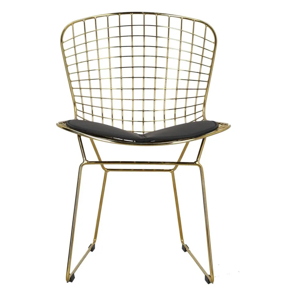Krzesło Harry złote czarna poduszka