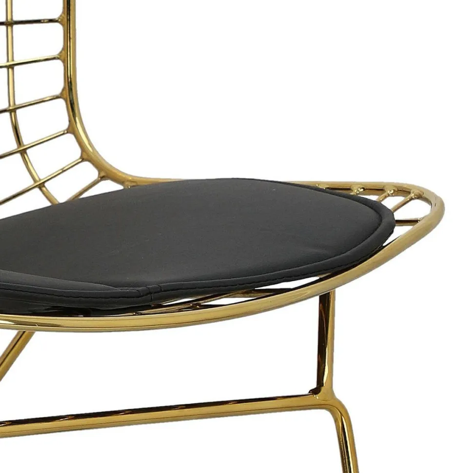 Krzesło Harry złote czarna poduszka