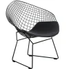 Krzesło HarryArm czarne poduszka czarna metalowe