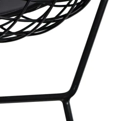 Krzesło HarryArm czarne poduszka czarna metalowe