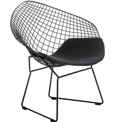 Krzesło HarryArm czarne poduszka czarna metalowe