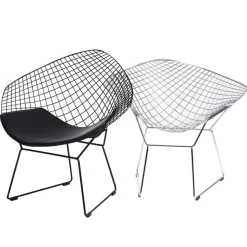 Krzesło HarryArm czarne poduszka czarna metalowe