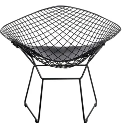 Krzesło HarryArm czarne poduszka czarna metalowe