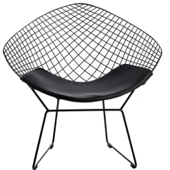 Krzesło HarryArm czarne poduszka czarna metalowe