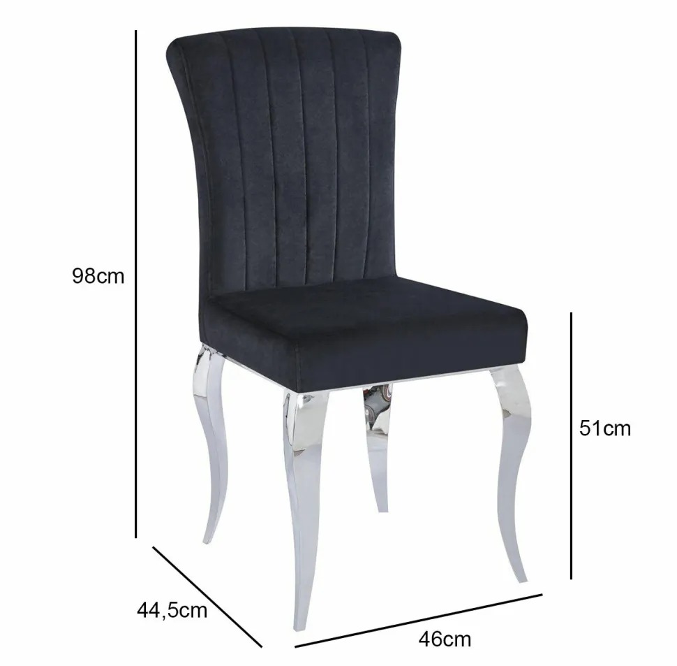 Krzesło Helene Velvet czarne
