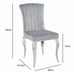 Krzesło Helene Velvet szare
