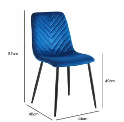 Krzesło Herman Velvet niebieskie