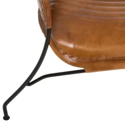 Krzesło Hoper z podłokietnikami skóra  cognac