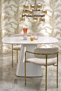 Krzesło Jabari kremowy/złoty