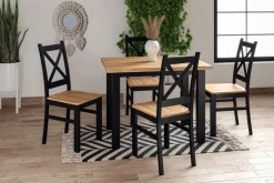 Krzesło Lacie czarne/dąb złoty