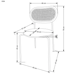 Krzesło Lander zielone/ rattan