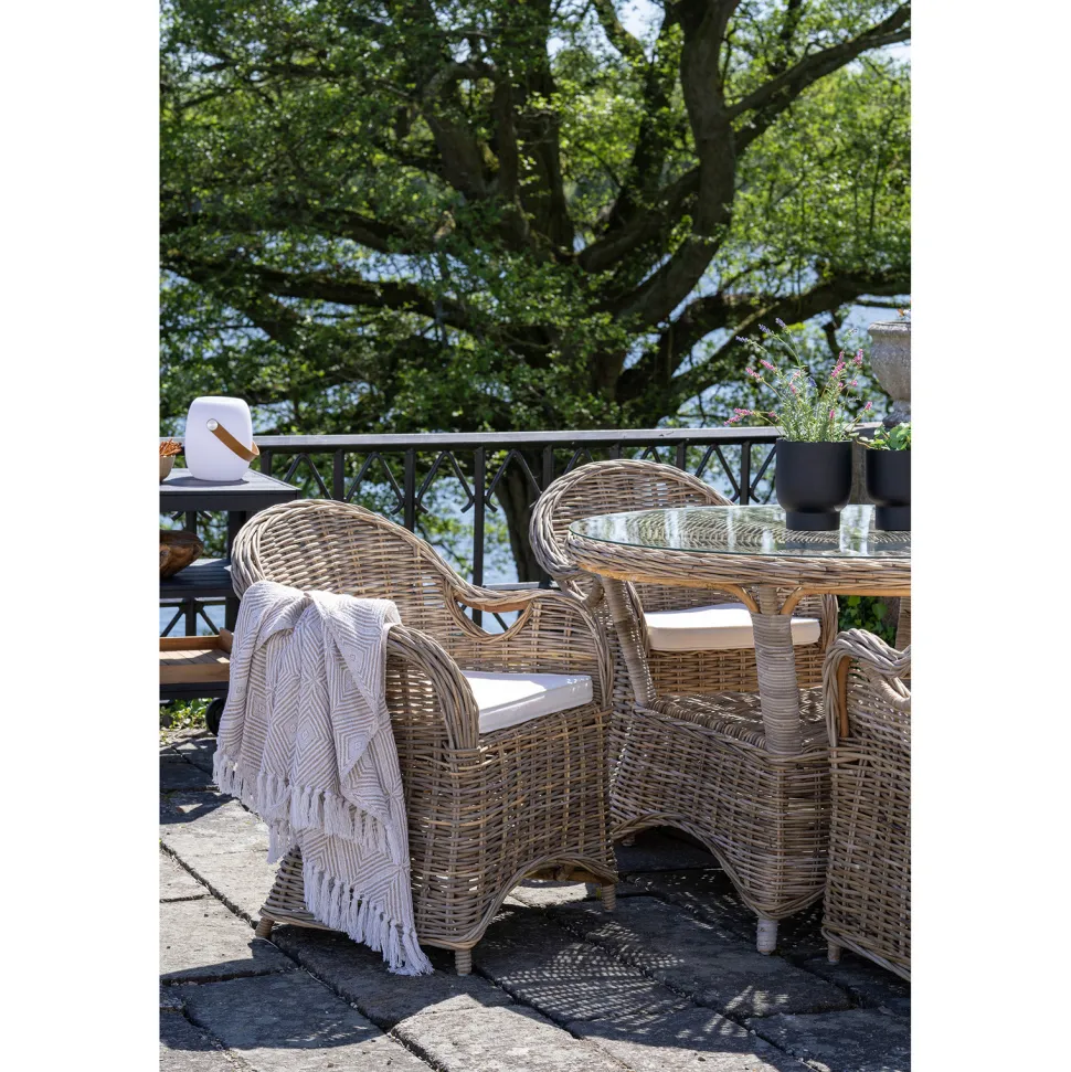 Krzesło Larisa rattan/szare