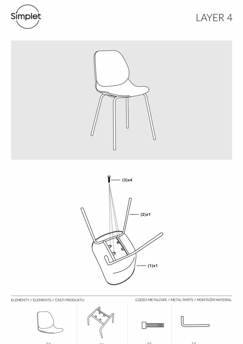 Krzesło Layer 4 czarne nowoczesne