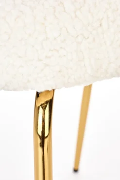 Krzesło Leonore boucle beż/złote