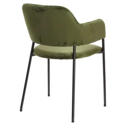 Krzesło Lima welurowe z podłokietnikami zielone tapicerowane