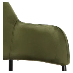 Krzesło Lima welurowe z podłokietnikami zielone tapicerowane