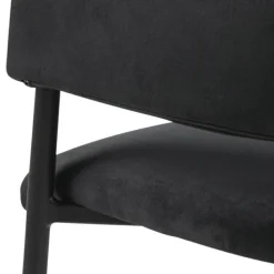Krzesło Lima welurowe z podłokietnikami czarne tapicerowane