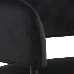 Krzesło Lima welurowe z podłokietnikami czarne tapicerowane