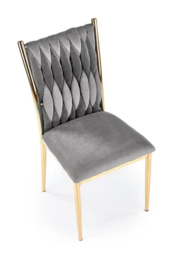 Krzesło Lina velvet szare/ złote