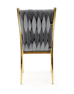 Krzesło Lina velvet szare/ złote