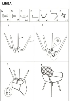 Krzesło LINEA Velvet - beż Bluvel 28