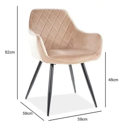 Krzesło LINEA Velvet - beż Bluvel 28