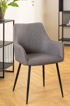 Krzesło Lizzy z podłokietnikami szare  jasne