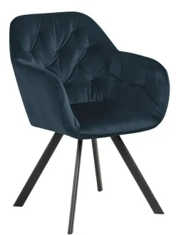 Krzesło Lola VIC Navy Blue tapicerowane