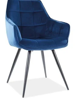 Krzesło Loly Velvet - granatowe Bluvel