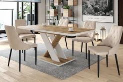 Krzesło Loretta velvet beżowe czarne