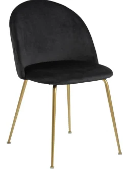 Krzesło Louise Black /Gold tapicerowane