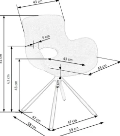 Krzesło Louna szare