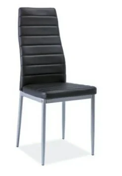 Krzesło Luisa - aluminium/czarny PU