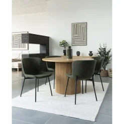 Krzesło Maceda boucle zielone ciemne/  czarne