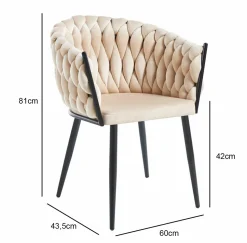 Krzesło Malaya Velvet beżowe