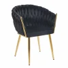 Krzesło Malaya Velvet czarne/ nogi złote