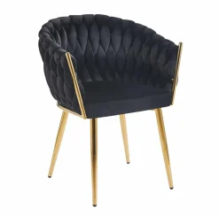 Krzesło Malaya Velvet czarne/ nogi złote