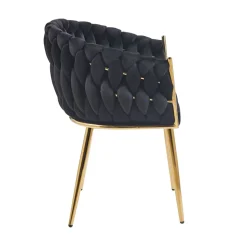 Krzesło Malaya Velvet czarne/ nogi złote