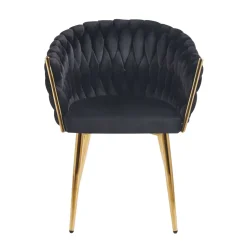 Krzesło Malaya Velvet czarne/ nogi złote