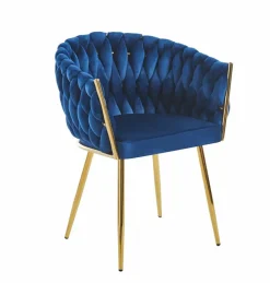Krzesło Malaya Velvet niebieskie/ nogi    złote