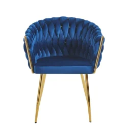 Krzesło Malaya Velvet niebieskie/ nogi    złote